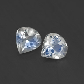0.72 ct White Rainbow Moonstone Stone, Natural Rainbow Moonstone in Pear Facet Shape for Sale