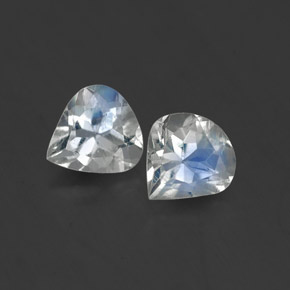 0.80 ct White Rainbow Moonstone Stone, Natural Rainbow Moonstone in Pear Facet Shape for Sale