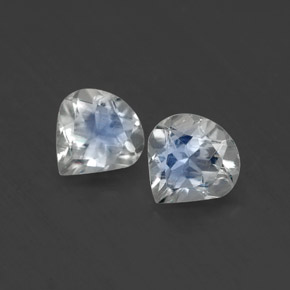 0.78 ct White Rainbow Moonstone Gemstone, Rainbow Moonstone Gem in Pear Facet Shape for Sale.