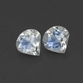0.78 ct White Rainbow Moonstone Stone, Natural Rainbow Moonstone in Pear Facet Shape for Sale