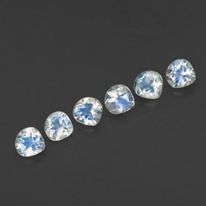 1.31 ctw White Rainbow Moonstone Gemstones, Rainbow Moonstone Gems in Pear Facet Shape for Sale.