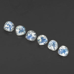 1.31 ctw White Rainbow Moonstone Stones, Natural Rainbow Moonstone in Pear Facet Shape for Sale