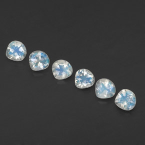 1.31 ct White Rainbow Moonstone Stone, Natural Rainbow Moonstone in Pear Facet Shape for Sale