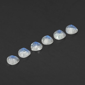 Rainbow Moonstone Gemstone in 4 x 4 mm Size for Sale, Rainbow Moonstone Stone in Blue White Color