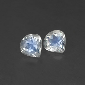 0.83 ct White Rainbow Moonstone Stone, Natural Rainbow Moonstone in Pear Facet Shape for Sale