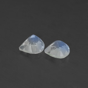 Rainbow Moonstone Gemstone in 5.2 x 5.1 mm Size for Sale, Rainbow Moonstone Stone in Blue White Color