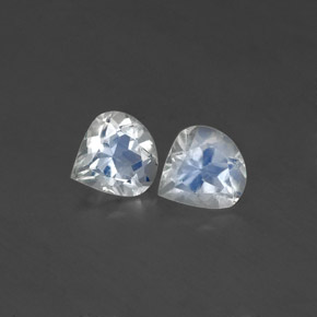 0.80 ct White Rainbow Moonstone Gemstone, Rainbow Moonstone Gem in Pear Facet Shape for Sale.