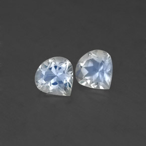 0.80 ct White Rainbow Moonstone Stone, Natural Rainbow Moonstone in Pear Facet Shape for Sale