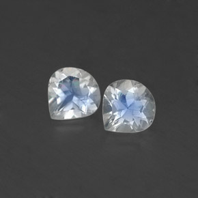 0.79 ct White Rainbow Moonstone Gemstone, Rainbow Moonstone Gem in Pear Facet Shape for Sale.