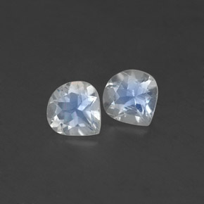 0.79 ct White Rainbow Moonstone Stone, Natural Rainbow Moonstone in Pear Facet Shape for Sale