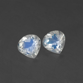 0.80 ct White Rainbow Moonstone Stone, Natural Rainbow Moonstone in Pear Facet Shape for Sale