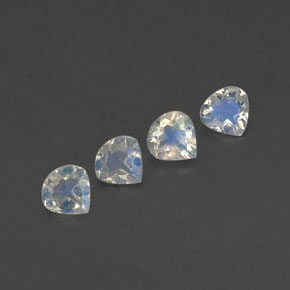 Голубовато-белый Радужный Лунный Камень Камень - 0.3ct Фасетная Груша (ID: 338784)