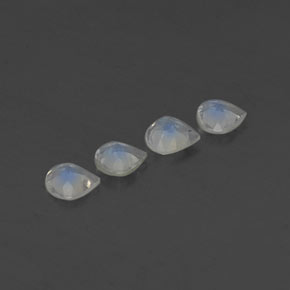 Rainbow Moonstone Gemstones in 5.1 x 5 mm Size for Sale, Rainbow Moonstone Stones in Bluish White Color