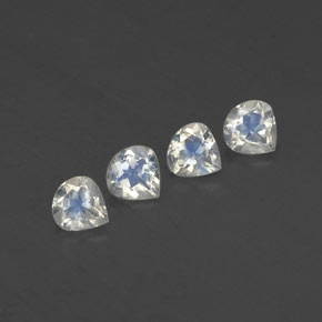 Голубовато-белый Радужный Лунный Камень Камень - 0.3ct Фасетная Груша (ID: 338789)