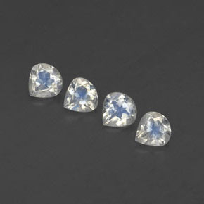 1.33 ctw White Rainbow Moonstone Stones, Natural Rainbow Moonstone in Pear Facet Shape for Sale