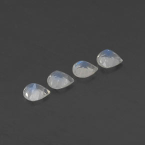 Rainbow Moonstone Gemstones in 5 x 4.9 mm Size for Sale, Rainbow Moonstone Stones in Bluish White Color