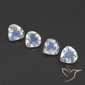 1.36 ctw White Rainbow Moonstone Stones, Natural Rainbow Moonstone in Pear Facet Shape for Sale