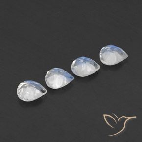 Rainbow Moonstone Gemstones in 5 x 5 mm (calibrated) Size for Sale, Rainbow Moonstone Stones in Bluish White Color