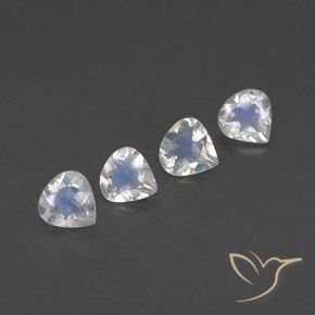 1.37 ctw White Rainbow Moonstone Stones, Natural Rainbow Moonstone in Pear Facet Shape for Sale