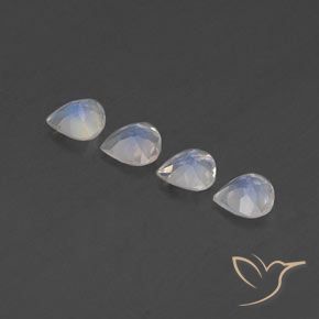 Rainbow Moonstone Gemstones in 5 x 5 mm (calibrated) Size for Sale, Rainbow Moonstone Stones in Bluish White Color