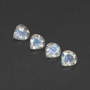 Blanco azulado Piedra de Luna Arco Iris Gema - 0.4ct Corte en forma de pera (ID: 338911)