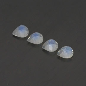 Rainbow Moonstone Gemstones in 5 x 5 mm (calibrated) Size for Sale, Rainbow Moonstone Stones in Bluish White Color