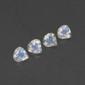 1.32 ctw White Rainbow Moonstone Stones, Natural Rainbow Moonstone in Pear Facet Shape for Sale