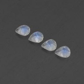 Rainbow Moonstone Gemstones in 4.9 x 4.9 mm Size for Sale, Rainbow Moonstone Stones in Bluish White Color