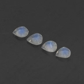 Rainbow Moonstone Gemstones in 5 x 5 mm (calibrated) Size for Sale, Rainbow Moonstone Stones in Bluish White Color