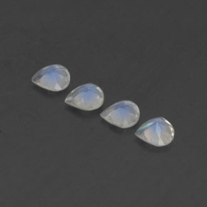 Rainbow Moonstone Gemstones in 5.2 x 5.1 mm Size for Sale, Rainbow Moonstone Stones in Bluish White Color
