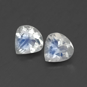 0.82 ct White Rainbow Moonstone Gemstone, Rainbow Moonstone Gem in Pear Facet Shape for Sale.