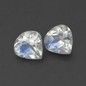 0.82 ct White Rainbow Moonstone Stone, Natural Rainbow Moonstone in Pear Facet Shape for Sale