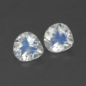 0.74 ct White Rainbow Moonstone Gemstone, Rainbow Moonstone Gem in Pear Facet Shape for Sale.