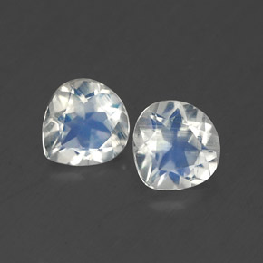 0.74 ct White Rainbow Moonstone Stone, Natural Rainbow Moonstone in Pear Facet Shape for Sale