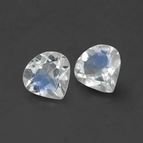 0.64 ct White Rainbow Moonstone Stone, Natural Rainbow Moonstone in Pear Facet Shape for Sale
