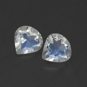 0.70 ct White Rainbow Moonstone Gemstone, Rainbow Moonstone Gem in Pear Facet Shape for Sale.