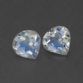 0.73 ct White Rainbow Moonstone Stone, Natural Rainbow Moonstone in Pear Facet Shape for Sale