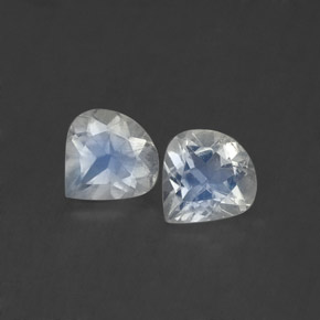 0.71 ct White Rainbow Moonstone Gemstone, Rainbow Moonstone Gem in Pear Facet Shape for Sale.