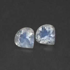 0.71 ct White Rainbow Moonstone Stone, Natural Rainbow Moonstone in Pear Facet Shape for Sale
