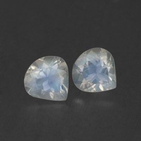 0.82 ct White Rainbow Moonstone Stone, Natural Rainbow Moonstone in Pear Facet Shape for Sale
