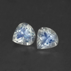 0.84 ct White Rainbow Moonstone Gemstone, Rainbow Moonstone Gem in Pear Facet Shape for Sale.
