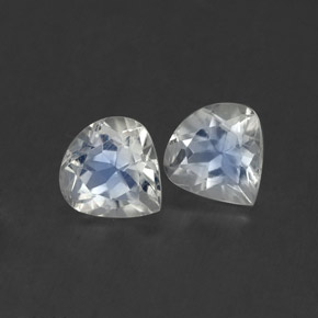 0.84 ct White Rainbow Moonstone Stone, Natural Rainbow Moonstone in Pear Facet Shape for Sale