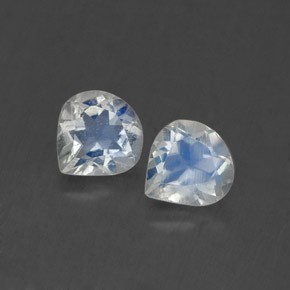 0.74 ct White Rainbow Moonstone Gemstone, Rainbow Moonstone Gem in Pear Facet Shape for Sale.
