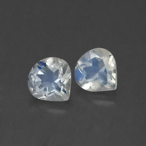 0.74 ct White Rainbow Moonstone Stone, Natural Rainbow Moonstone in Pear Facet Shape for Sale