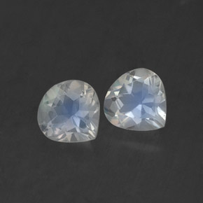 0.80 ct White Rainbow Moonstone Stone, Natural Rainbow Moonstone in Pear Facet Shape for Sale