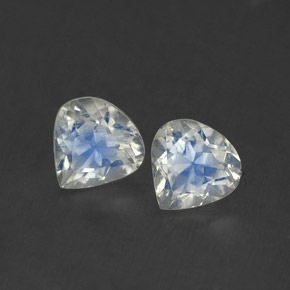 0.85 ct White Rainbow Moonstone Gemstone, Rainbow Moonstone Gem in Pear Facet Shape for Sale.