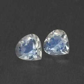 0.85 ct White Rainbow Moonstone Stone, Natural Rainbow Moonstone in Pear Facet Shape for Sale