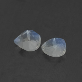 Rainbow Moonstone Gemstone in 5 x 5 mm Size for Sale, Rainbow Moonstone Stone in Blue White Color