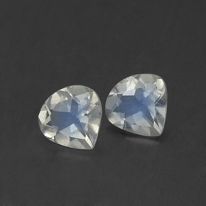 0.72 ct White Rainbow Moonstone Stone, Natural Rainbow Moonstone in Pear Facet Shape for Sale