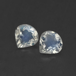 0.70 ct White Rainbow Moonstone Gemstone, Rainbow Moonstone Gem in Pear Facet Shape for Sale.